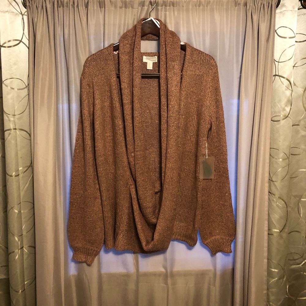 Rust Drape Front Cardigan